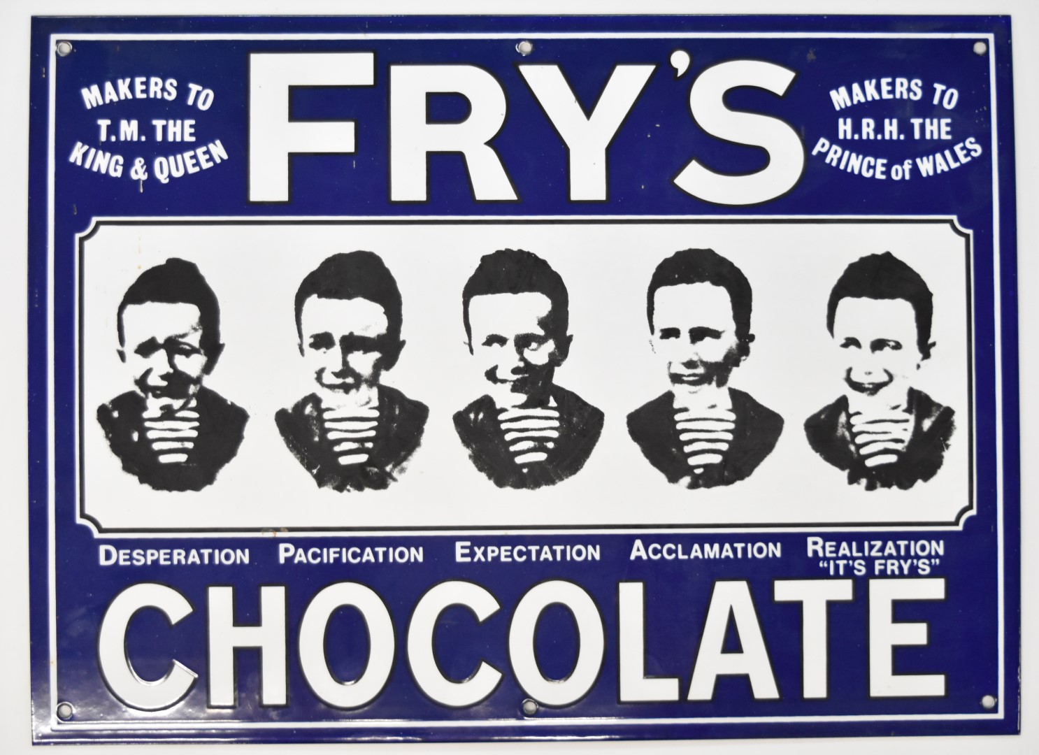Fry's Chocolate enamel advertising sign, 38 x 51cm