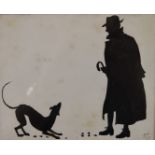 Joseph Walter West (1860-1933), silhouette gentleman with his dog 'Northwood Silhouette',