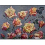 John Bulloch Souter (1896-1971) double sided oil on board floral studies, one side initialled JBS,