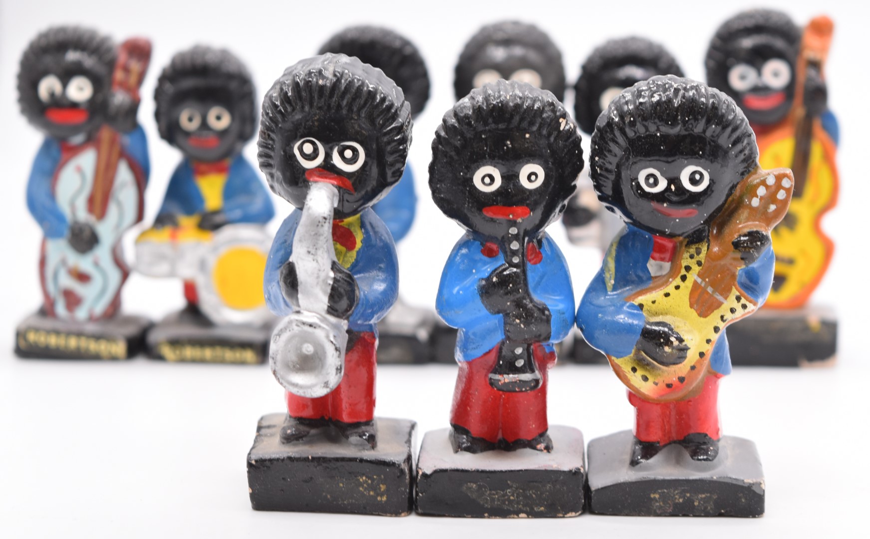 Nine Robertson's Jam Golly advertising band figures, height 7.5cm - Image 2 of 5