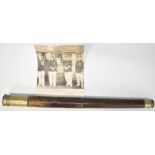 A.Ross or Rofs London single draw leather bound telescope, length when extended 86cm