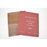 Jaguar XK120 spare parts catalogue and fixed head coupé supplement, Jaguar authorised replicas of