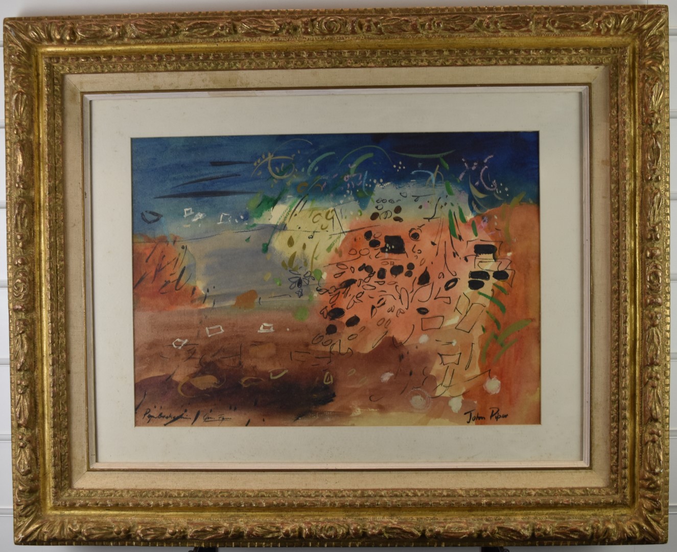 John Piper (1903-1992) watercolour and gouache Pembrokeshire landscape, signed lower right and - Image 2 of 5