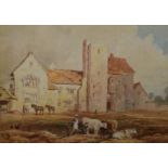 John Varley (1778-1842) watercolour Mathern Palace, Monmouthshire, signed lower left