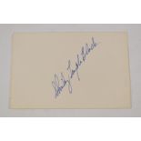 Shirley Temple autograph signed in blue ink, with Fraser's certificate of authenticity