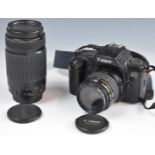 Canon EOS 1000FN 35mm SLR camera, with 35-80mm 1:4-5.6 and 75-300mm 1:4-5.6 lenses