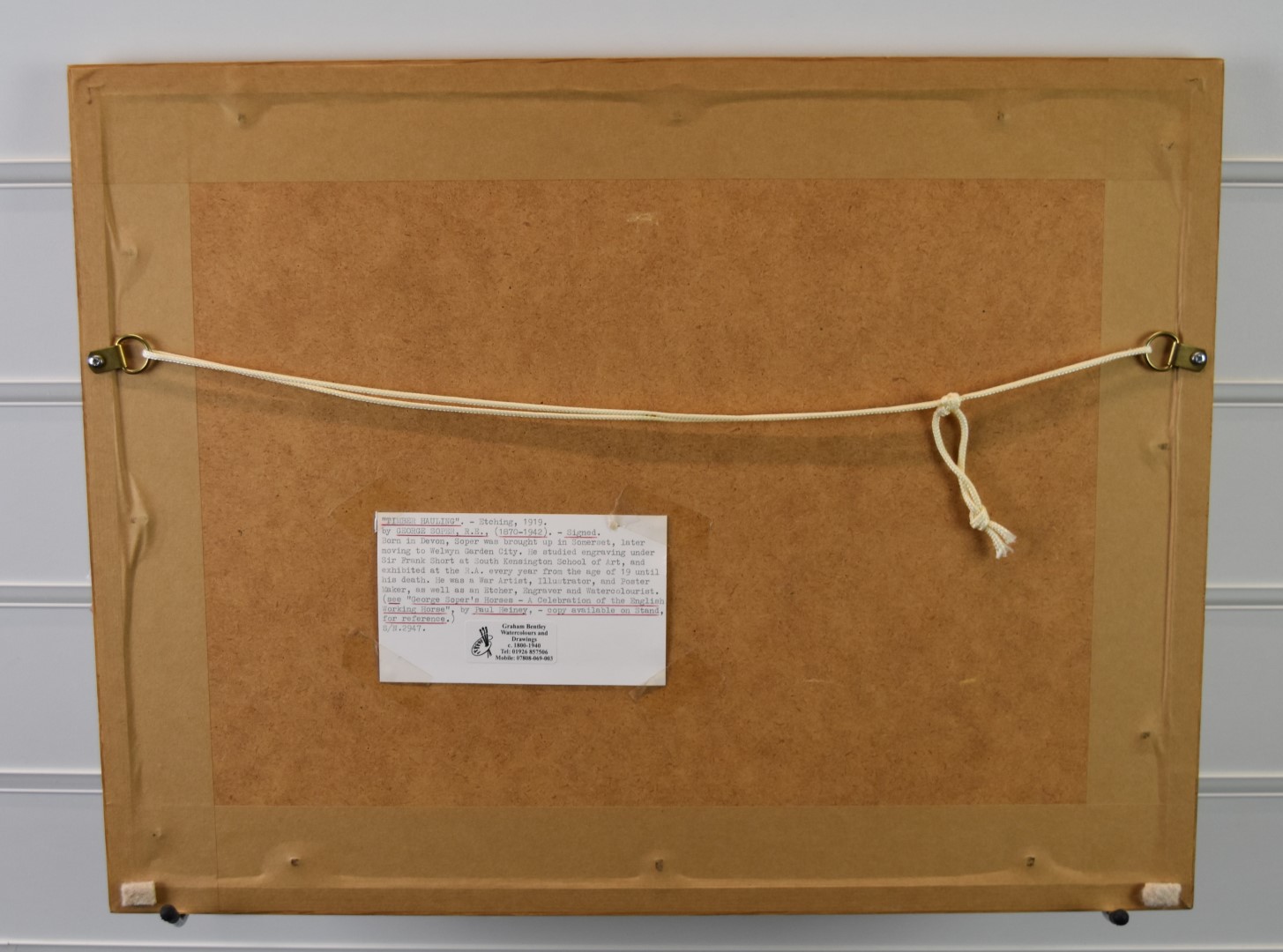 George Soper (1870-1942) signed etching Timber Hauling No 1 etching, 17 x 29cm, in beech frame - Image 4 of 5