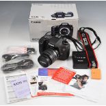 Canon EOS 7D digital SLR camera with 18-55mm 1:3.5-5.6 Canon zoom lens, in original box with cables,