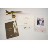 Concorde passenger welcome pack for a flight from London to Filton in 1996, including hallmarked