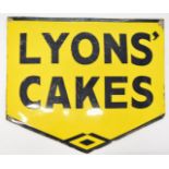 Lyons' Cakes enamel sign, 40 x 45cm