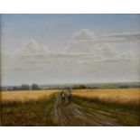 Coulson oil on board Cornfield after Rain, signed lower left, titled and dated 1999 verso, in gilt