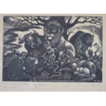 Frita Eichenberg (1901-1990) limited edition (150) engraving The Peaceable Kingdom Isiah 11:6-8,