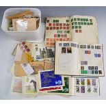 World stamps in envelopes, loose, on paper etc