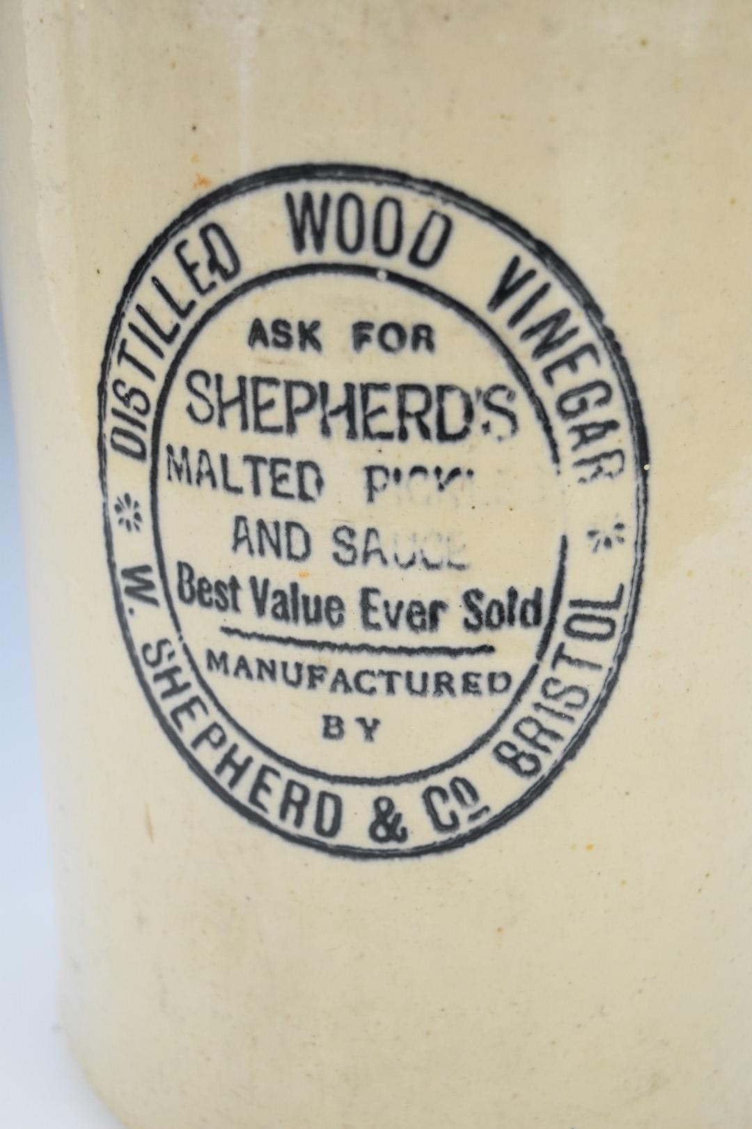 Shepherd's Distilled Wood Vinegar, Bristol stoneware flagon / jar, by Price and Co, Bristol, with - Image 3 of 7