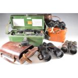 Three pairs of Ross binoculars comprising Stepsun 12x50, Stepnada 7x30 and one other, all cased,