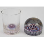 Two Old English glass paperweights possibly Richardsons, one in the form of a drinking glass and