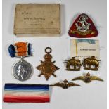 British Army WW1 1914/1915 Star named to 12952 Pte H Goodwin Rifle Brigade, with postal box, War