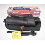 Optus Zoom 20-60x60 spotting scope with table tripod, in original box.