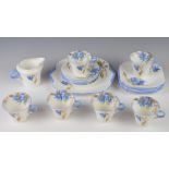 Shelley tea ware decorated in the Blue Syringa pattern, approximately twenty pieces