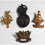 Three Royal Naval Division badges for the Hood Battalion, Nelson Battalion and Howe Battalion