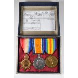 British Army WW1 trio comprising 1914/1915 Star, War Medal and Victory Medal named to 2464 Pte EP