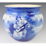 Royal Doulton 'Blue Children' large jardinière, diameter 34 x height 28cm