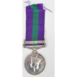 George VI General Service Medal with clasp for Palestine 1945-48, named to 14484500 Sgt R Tomlinson,