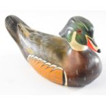 Big Sky Carvers signed limited edition 8 of 12 carved wooden duck decoy, length 32 x height 18cm