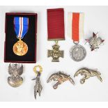 Six Polish military medals and Diamond Jubilee medal