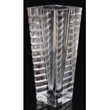 Jan Johansson for Orrefors Horizon clear cut glass vase, signed 'Orrefors JJ 5023 - 22' to base,