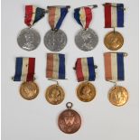 Eight Coronation medals King George V and Queen Mary (6) and Edward VIII (2) together with a Dulwich