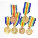 Three WW1 Victory Medals named to 79852 Pte A R Egan RAMC, 100466 Sapper W C Holman, Royal Engineers