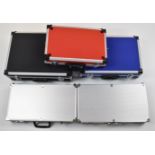 Five air pistol flight or carry cases, all with padded interiors, largest 46 x 34 x 16cm.