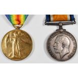 British Army WW1 medal pair comprising War Medal and Victory Medal named to 266275 Pte A B Dodd,