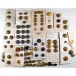 Small collection of buttons, including 12th Lancers, Royal Marines, Worcestershire Regiment etc
