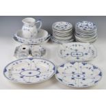 Copenhagen dinner and tea ware decorated in the Full Lace pattern including a double ended gravy