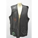 Wested Leather Co clay pigeon shooting waistcoat with Browning and Wallers Ash Gun Club badges, XXL.