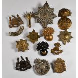 Seven British Army Guards Brigade badges including the Grenadier Coldstream Guards, Scots Guards and