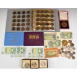 World coin and banknote collection including Egyptian, Russian 19th century, George IV, three