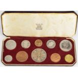 1953 Queen Elizabeth II cased specimen set of 10 coins