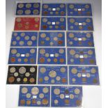 Elizabeth II sixteen Great Britain year type coin sets in perspex cases comprising 1953 to 1959,