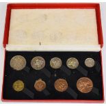 1950 George V cased specimen set of 9 coins