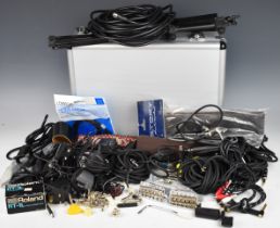 Guitar leads, parts and accessories, including Fender and Levis straps