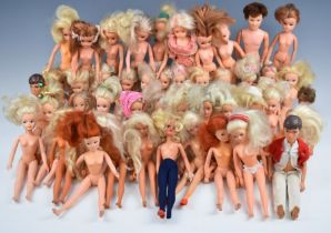 Forty-four Pedigree and Hasbro Sindy dolls of various ages.