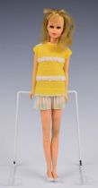 Barbie 'Francie' doll by Mattel with vintage yellow/white knitted dress and white shoes, c.1967,