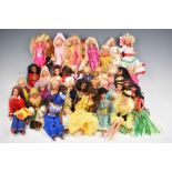 Thirty-six Mattel Barbie dolls dressed in sportswear, high street fashion and world clothing.