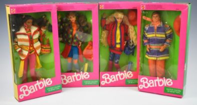 Four Mattel Barbie dolls United Colors of Benetton limited edition comprising Barbie 9404, Ken 9406,