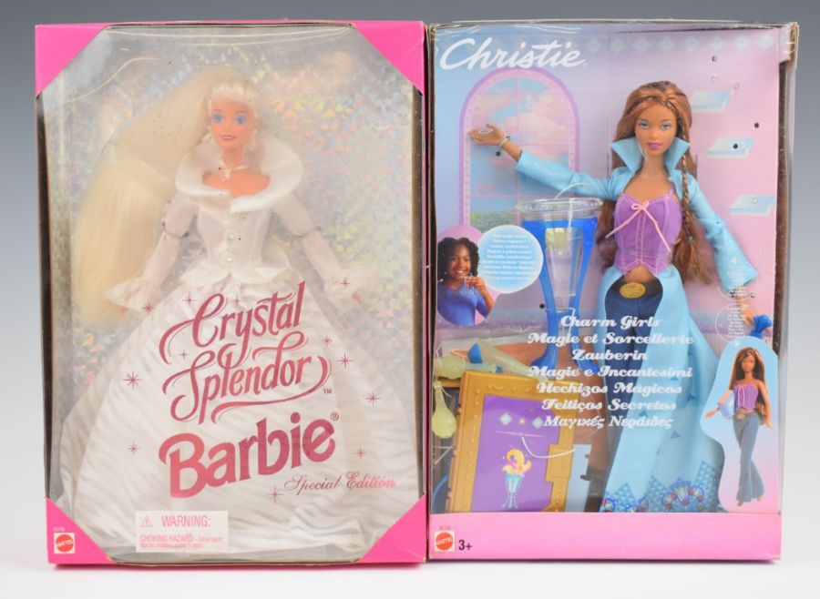 Nine Mattel Barbie dolls including Crystal Splendor 15136, Emerald Elegance 12322 and Mermaid - Image 3 of 5