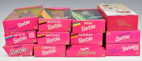 Thirteen Mattel Barbie 'Dolls of the World Collection' to include Dutch Barbie 11104, Kenyan