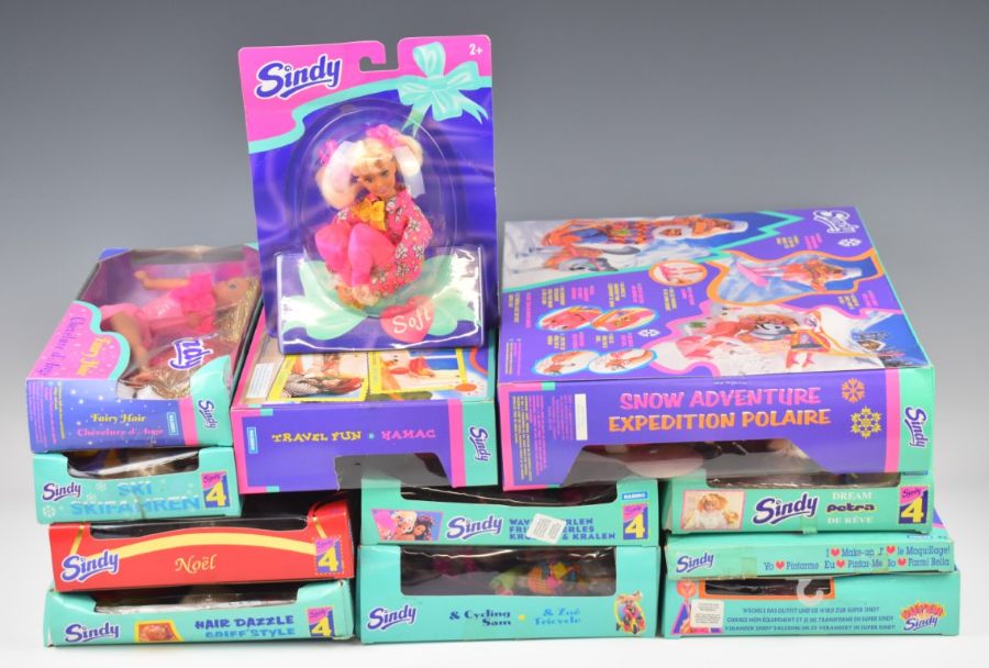 Twelve Hasbro Sindy dolls mostly dating to the mid 1990's to include Super Sindy 18463, Noël